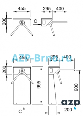 Турникет из нержавеющей стали TRM 01 AZP Brno Чехия (фото, схема) Турникет из нержавеющей стали TRM 01 AZP Brno Чехия (фото, схема)